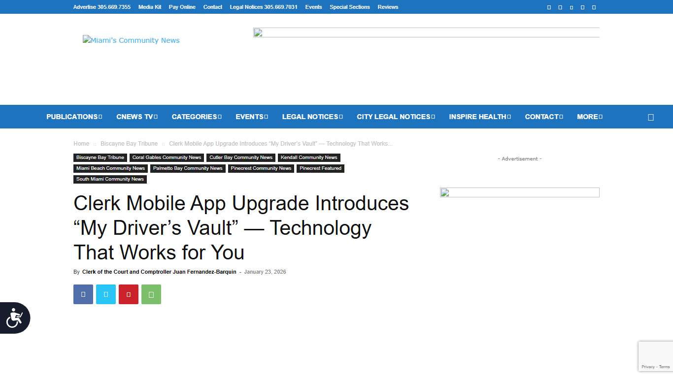 Clerk Mobile App Upgrade Introduces “My Driver’s Vault” — Technology That Works for You Biscayne Bay Tribune#